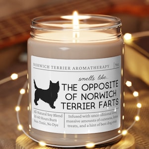 Norwich Terrier Gifts, Norwich Terrier Mom, Funny Norwich Terrier Gift, Norwich Terrier Candle, Gift for Norwich Terrier Owner