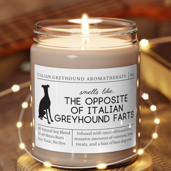 Italian Greyhound Gifts, Italian Greyhound Mom, Funny Italian Greyhound Gift, Italian Greyhound Candle, Gift for Italian Greyhound Owner