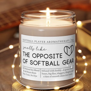 Softball Player, Softball Player Gifts, Softball Candle, Softball Gifts, Smells Like the Opposite of™ Softball Gear, Softball Team Gifts