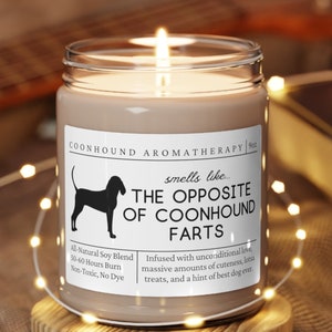 Coonhound Gifts, Coonhound Candle, Coonhound Mom, American English Coonhound, Black and Tan Coonhound, Redbone Coonhound Gift