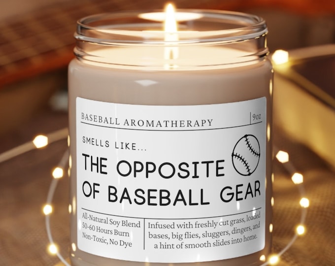 Baseball Gifts, Baseball Candle, Smells Like the Opposite of Baseball Gear, Baseball Manager Gift, Gift for Baseball Lover, End of Season