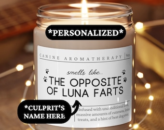 Personalized Dog Gift, Dog Fart Candle, Dog Mom Gift, Custom Dog Gift,  Gift for Dog Owner, Customized Gift for Dog Lover, Dog Candle