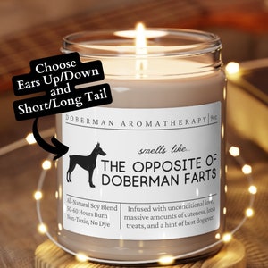 Doberman Gifts, Doberman Mom, Doberman Candle, Funny Doberman Gift, Doberman Decor, Unique Gift for Doberman Owner, Father&#39;s Day Gift