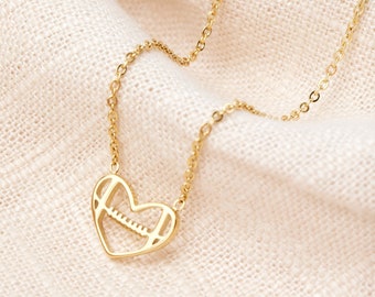 Football Necklace, Football Gifts, Football Mom, Senior Football Mom, Football Heart Necklace, Football Jewelry, Football Banquet