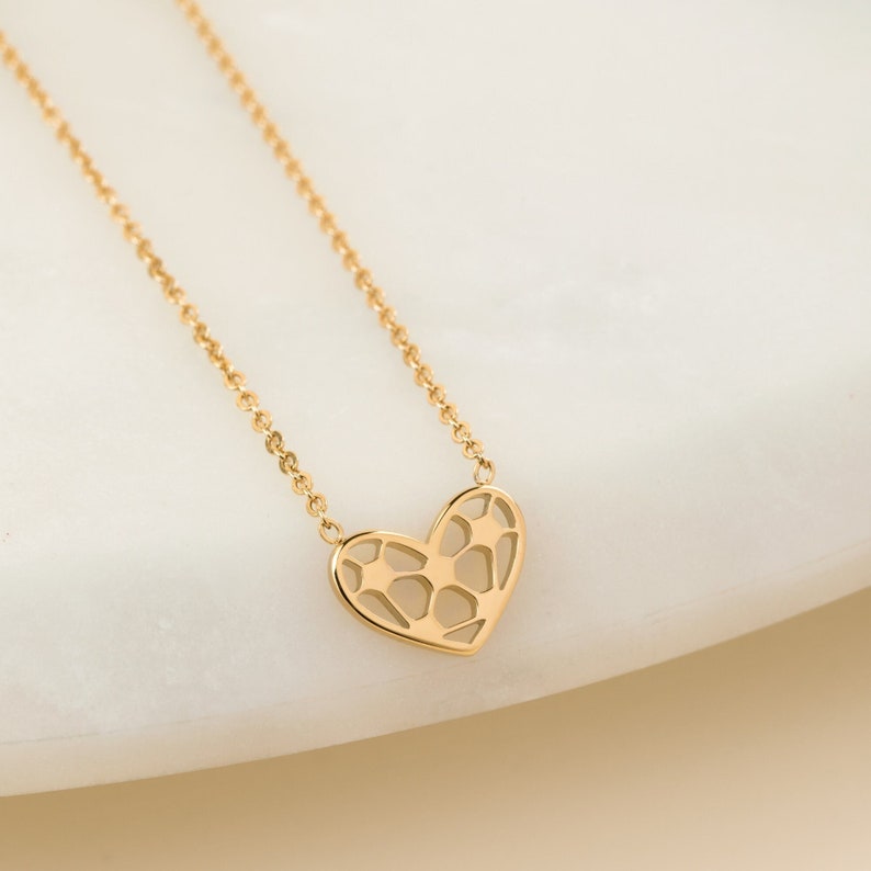 Soccer Necklace, Soccer Gifts, Soccer Gifts for Girls, Womens Soccer, Soccer Heart Necklace, Soccer Mom Gifts, End of Season Soccer Gifts 14k Gold