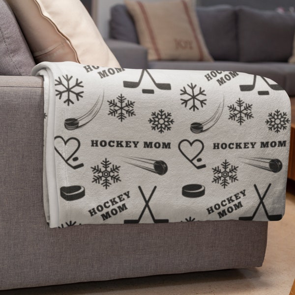 Hockey Mom Blanket, Hockey Mom Gifts, Gift for Hockey Mom, Blanket for Hockey Mom, Hockey Blanket, Sports Blanket, Gift for Mom