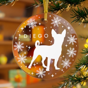Personalized Chihuahua Ornament, Chihuahua Christmas Gift, Chihuahua Present, Chihuahua Mom Gift, Dog Name Ornament, Chihuahua Lover