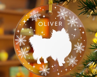 Personalized Pomeranian Ornament, Pomeranian Christmas Gift, Pomeranian Present, Pomeranian Mom Gift, Dog Name Ornament, Pomeranian Lover
