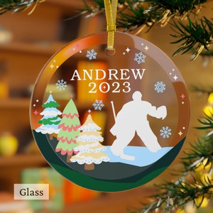 Hockey Goalie Ornament, Personalized Hockey Goalie Ornament, Hockey Goalie Christmas Gift, Custom Hockey Goalie Ornament, Christmas Gift