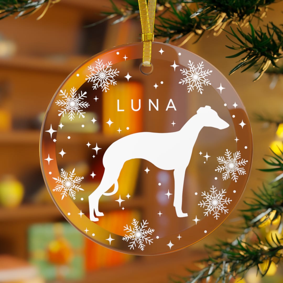 Personalized Whippet Ornament, Whippet Christmas Gift, Whippet