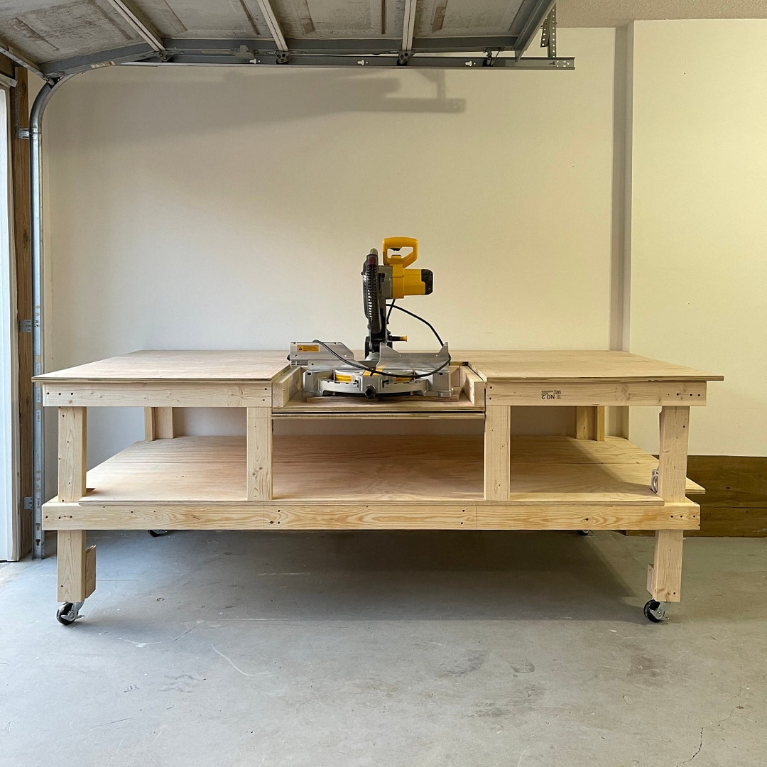 DIY Mobile Workbench PDF Plans for Miter Saw/table