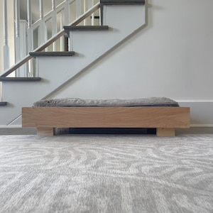 DIY Modern Dog Bed PDF Plans Made with Real Wood - Includes Step-by-Step Guide w/ Free 3D Model by QR Code