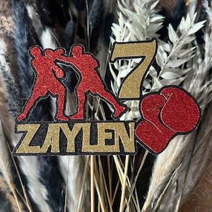 Boxing Personalised Custom Glitter Happy Birthday Cake Topper Party Decoration Fighting Gym