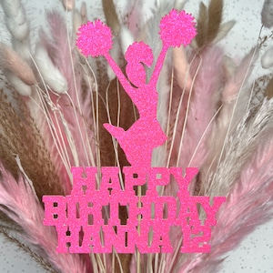 Pom-pom girl Cheer personnalisé paillettes joyeux anniversaire décoration de fête de gâteau