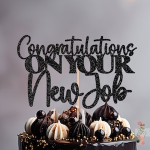 Congratulazioni per il tuo nuovo lavoro Topper per torta glitterato Decorazione per la festa di addio