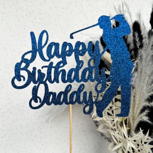 Golf Personalised Custom Glitter Happy Birthday Cake Topper Party Decoration Golfing Mens