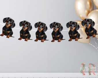 Dachshund Banner Birthday Party Decoration Backdrop Bunting