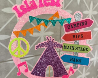 Festival Personalised Custom Glitter Happy Birthday Cake Topper Party Decoration