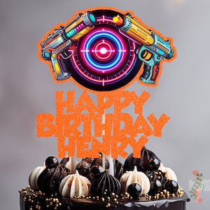 Laser Personalised Custom Glitter Happy Birthday Cake Topper Party Decoration