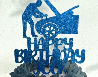Mechanic Personalised Custom Glitter Birthday Cake Topper Party Decoration Mens Dad