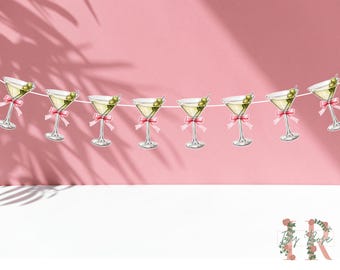 Martini Banner Birthday Party Decoration Backdrop Bunting