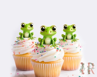 Frog Cupcake Toppers Party Decoration