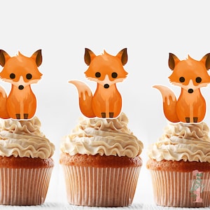 Decorazione per feste di compleanno con topper per cupcake a forma di volpe