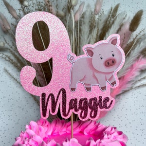 Schwein Personalisierte Benutzerdefinierte Glitter Alles Gute zum Geburtstag Kuchen Topper Dekoration