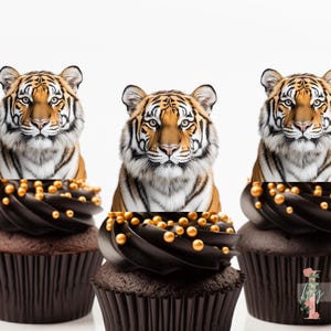 Tiger Cupcake Toppers Party Decoration