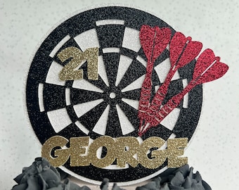 Dart Board Personalised Custom Glitter Cake Topper Party Decoration