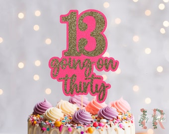 13 going on 30 Custom Glitter Cake Topper Party Decoration