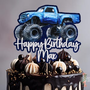 Monstertruck Personalisierte Benutzerdefinierte Glitter Alles Gute zum Geburtstag Kuchen Topper Party Dekoration