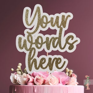 Personalisierte Double-Layer Glitter Cake Topper Partydekoration