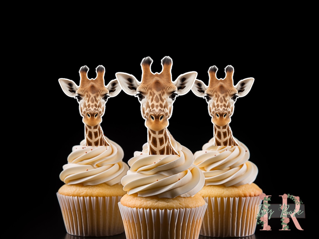 Giraffe Cupcake Toppers Party Decoration - Etsy