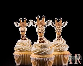 Decorazione per feste con toppers per cupcake con giraffa