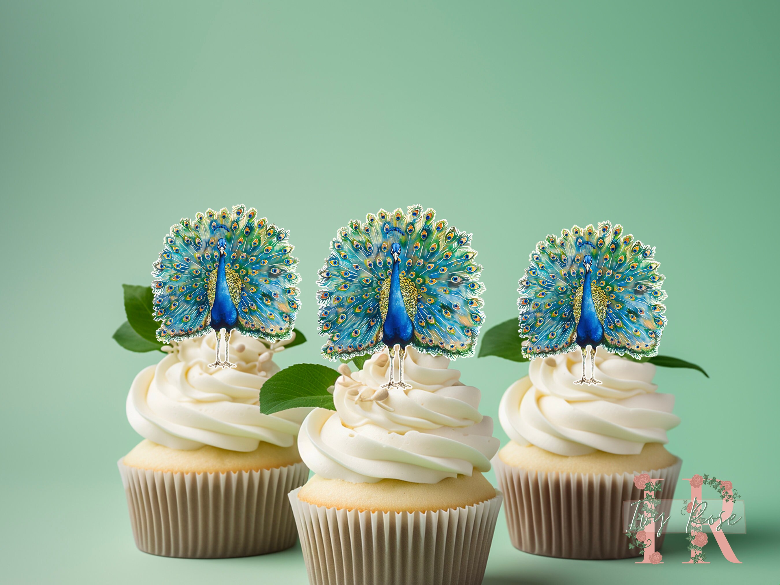 Decoración de pastel de pavo real - Etsy México, image size:2700x2025