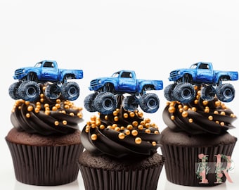 Monster Truck Cupcake Toppers Party Decoration
