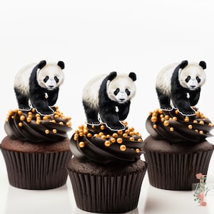 Panda Cupcake Toppers Party Decoration