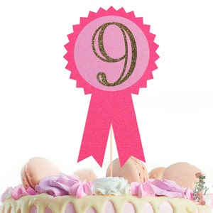 Rosette Age Personalised Custom Glitter Birthday Cake Topper