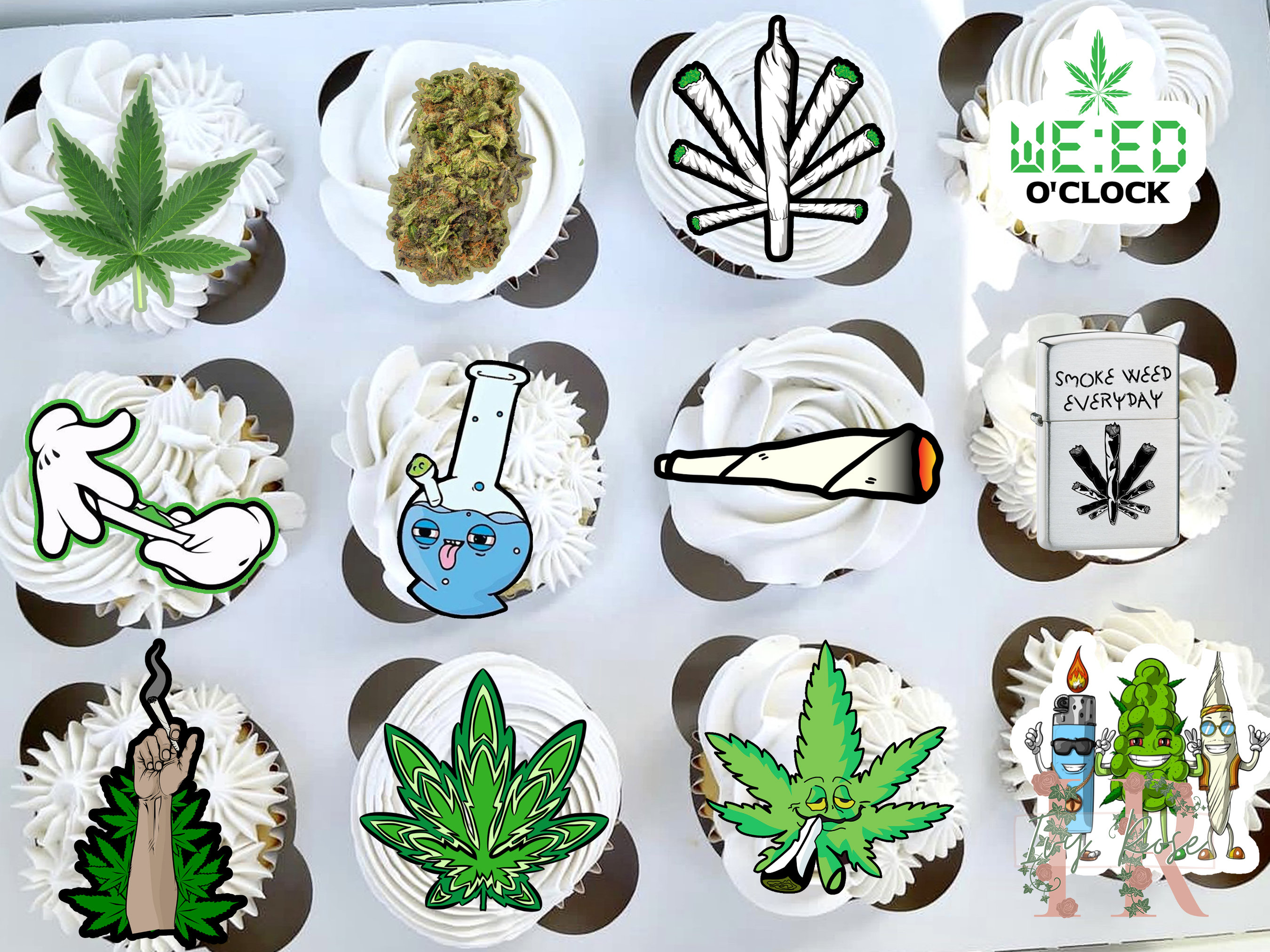 Weed Stoner Cupcake Toppers Cake Topper Birthday Party Etsy UK