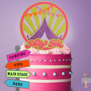 Festival Personalised Custom Glitter Happy Birthday Cake Topper Party Decoration