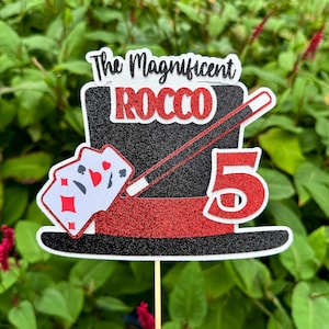 Chapeau de magiciens magique personnalisé paillettes personnalisées joyeux anniversaire décoration de fête de gâteau