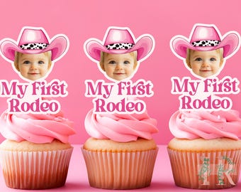 Personalisierte Foto Mein erstes Rodeo Pink Cowgirl Kuchendeckel Kuchendeckel Geburtstagsparty Dekoration