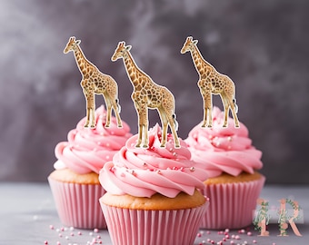 Decorazione per feste con toppers per cupcake con giraffa