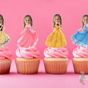 Topper per cupcake con foto personalizzate, decorazione per feste di compleanno, immagine personalizzata
