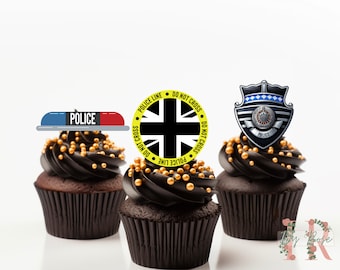 Politie Cupcake Toppers Feestdecoratie