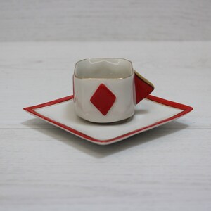 Xícara e Pires de Porcelana "POKER"