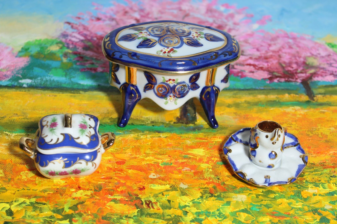 Hand Painted Porcelain Set - Etsy