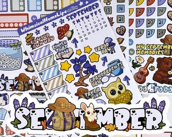 September Planner Stickers  (2026 Update)  – Enchanted Forest Bullet Journal Kit