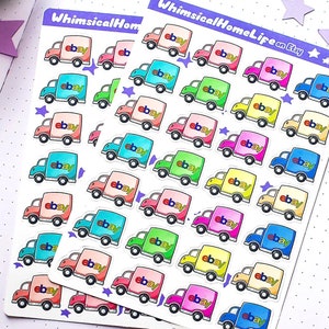 Ebay Delivery Shopping Sticker Sheet - Removable Planner Bullet Journal Stickers - Online Shopping Budget